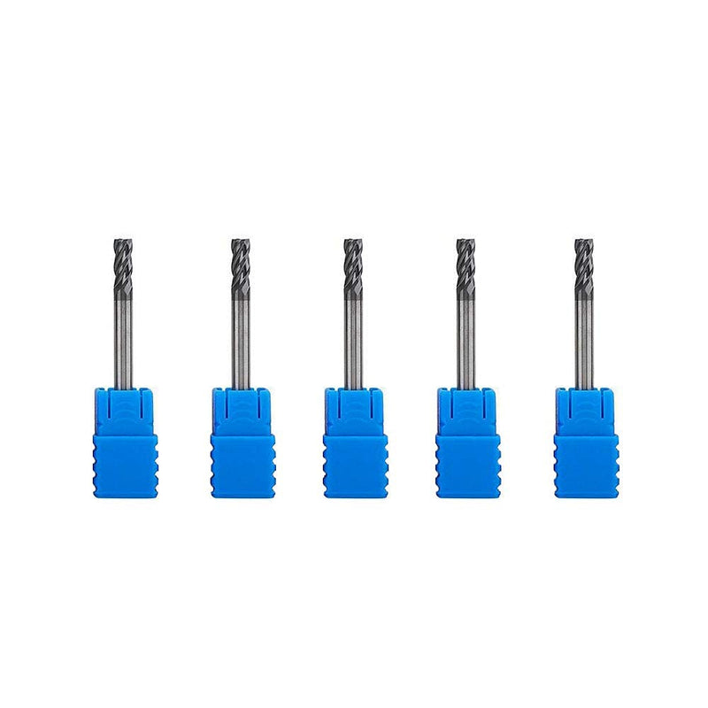5 Pcs 4mm CNC Carbide End Mill Set, 4 Fultes Milling Cutter,Tungsten End Milling Bits Tool