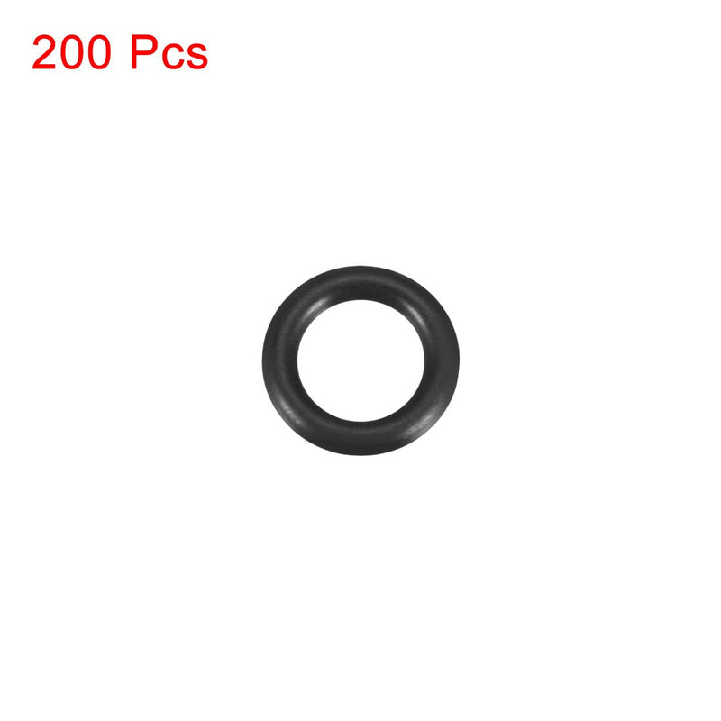 uxcell Nitrile Rubber O-Rings 10mm OD 6mm ID 2mm Width, Metric Sealing Gasket for Automotive Machine Plumbing, Pack of 200 6x10x2mm