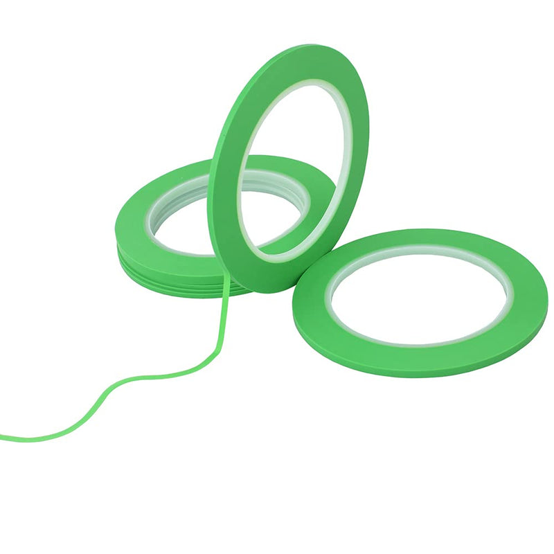 JINBING Mix 6Rolls High-Temp Vinyl Fine Line Masking Tape Automotive Paint for Curves Green 1.5mm 2mm 2.5mm 3mm 4mm 5mm (Pack of 2) 1.5mm 2mm 2.5mm 3mm 4mm 5mm x 25m (Pack of 2)