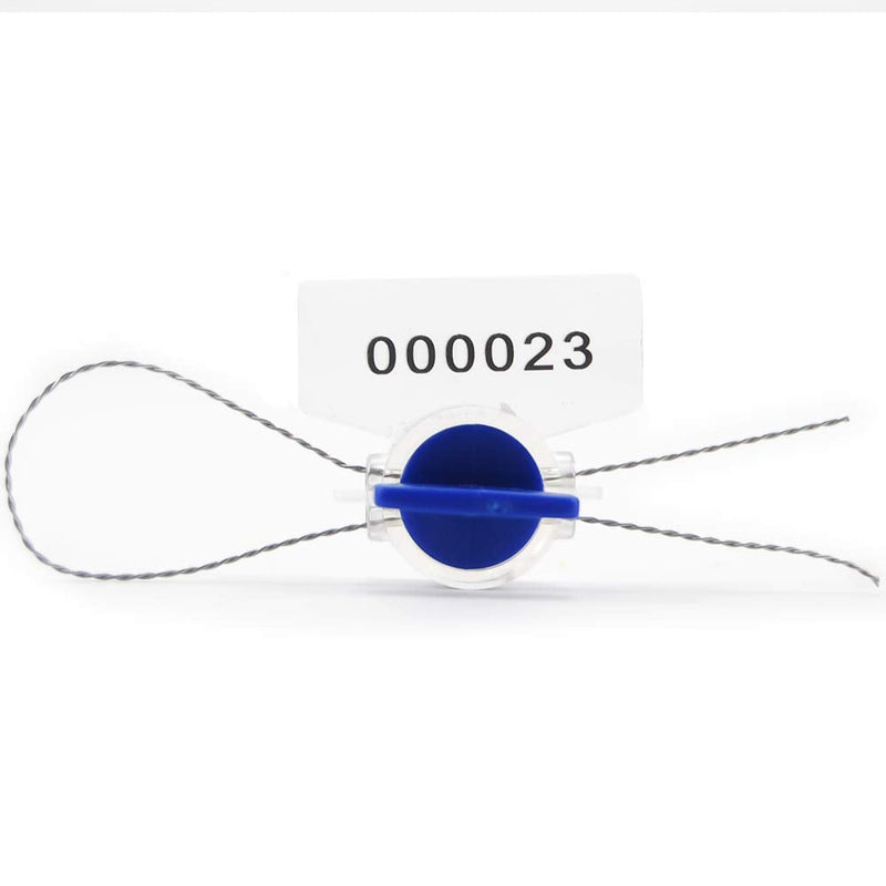 Anti-Tamper Twist Tight Roto Security Meter Seals High Electric Security Utility Plastic Padlock Gas Meter Seals Numbered (Pack of 100 PCS) with Stainless Wire (100 m) (Blue) Blue