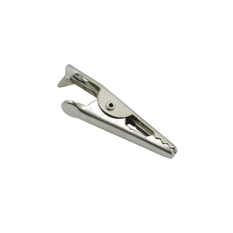 27mm/1.06" Alligator Clips Test Crocodile Clamps Silver Tone - (30 Pcs)