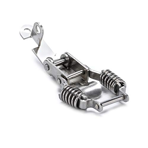 Heavy Duty Stainless Steel 304 Spring hasp Toolbox Toggle latches Lock Wood Suitcase Buckle Hinges Furniture Hardware Accessories w/Screws (2, L) 2 Large