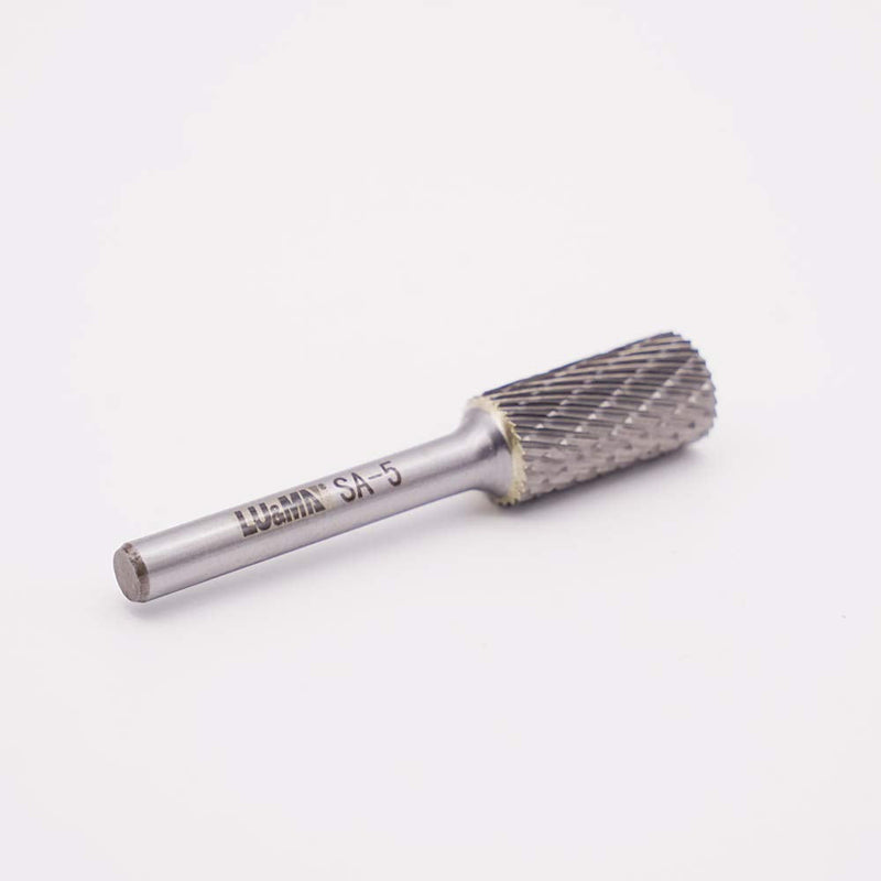 SA-5 Tungsten Carbide Burr Cylinder Shape Double Cut Rotary Burr File(1/2” cutter Dia X 1”Cutter Length) with 1/4'' Shank dia By LU&MN SA-5