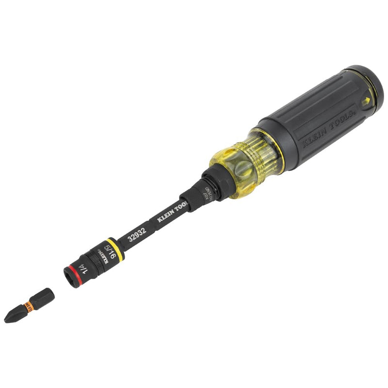 Klein Tools 32516HD KNECT 16-in-1 Impact-Rated Hybrid Screwdriver/Nut Driver, Magnetic, Flip Socket, 11 Bits, 2 Nut Drivers, 3/8-Inch Square Adapter
