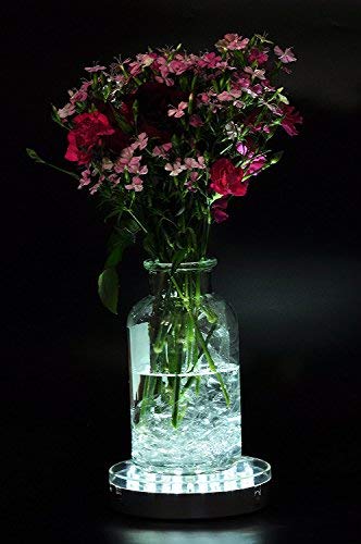 Under Vase Lights Wedding Centerpieces Uplight 6inch Home Decor Lights with 31pcs White LEDs 3AA Battery Powered Aquarium LED Light for Christmas Party Halloween Wedding Décor