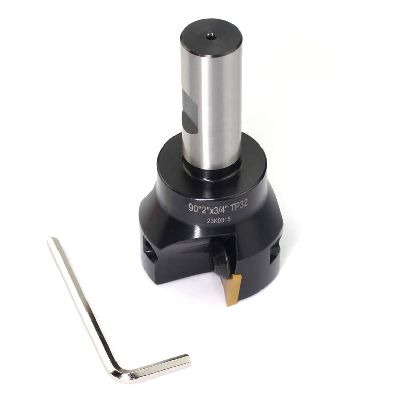 2" Indexable End Mill OSCARBIDE 3/4" Shank 3-3/4" 3 Flutes 90° TP32 | 3 TPCN32PDTR/TPG32 Inserts | For Steel, Stainless, Cast Iron & Aluminum | Rigid Steel Body | Smooth Finish | Long-Lasting