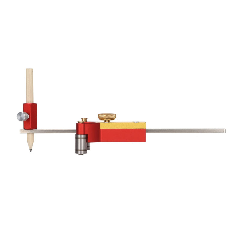 Hyuduo 3-in-1 Woodworking Scribe RulerAluminum Alloy Layout Tool with Metric/Imperial Scale for Straight Line, Parallel Line Arc Line Marking