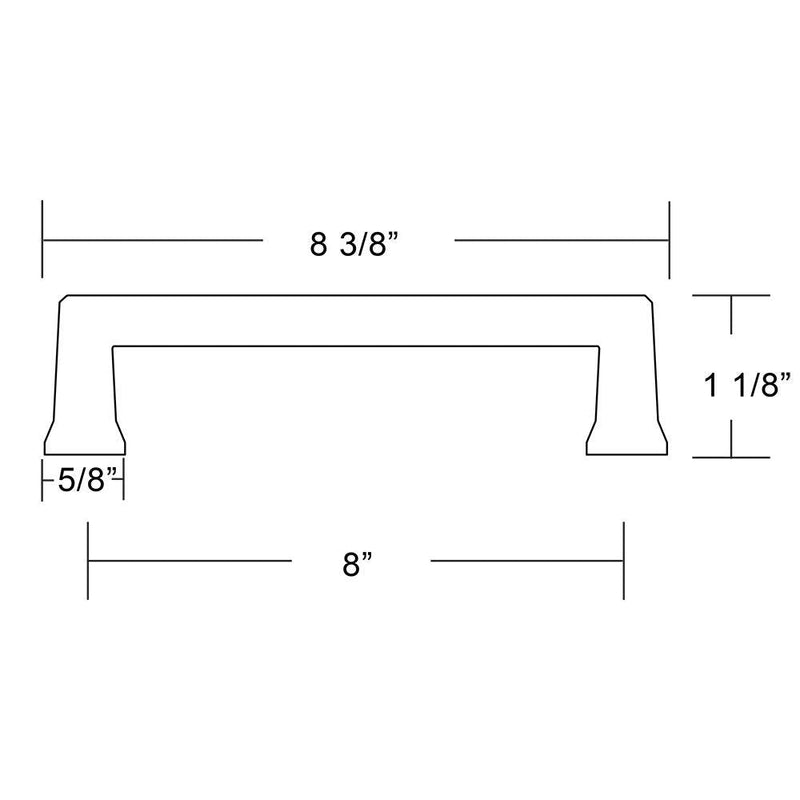 Emtek Alexander Pull Available in 7 Sizes and 6 Finishes - 86427US19 - (Center to Center 8") - Flat Black (US19)