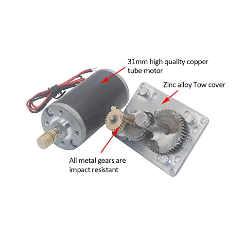 POCREATION Speeds Reduction Motor, High Torsion Speed Reduce Electric Motor Reversible Gear Motor 8mm Shaft 12V Gear Motor Replacement Parts (12V,130RPM)