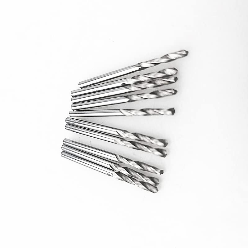 KLOT Industrial Grade 10pcs Solid Carbide Drill Bit 3.3mm 0.1299" 2-Flute Straight Shank YG6X Tungsten