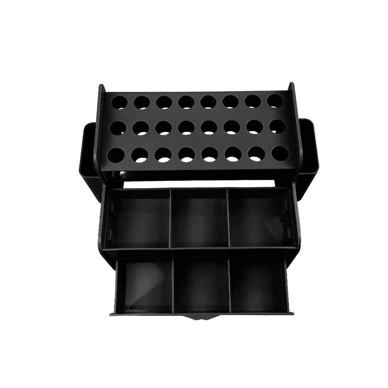 Dental Multi-Function Organizer, YOUYA DENTAL Plastic Dental Syringe Composite Organizer Resin Holder Applicator for Resin Adhesive Syringes Brush Dispenser Placement Rack (Black) Black