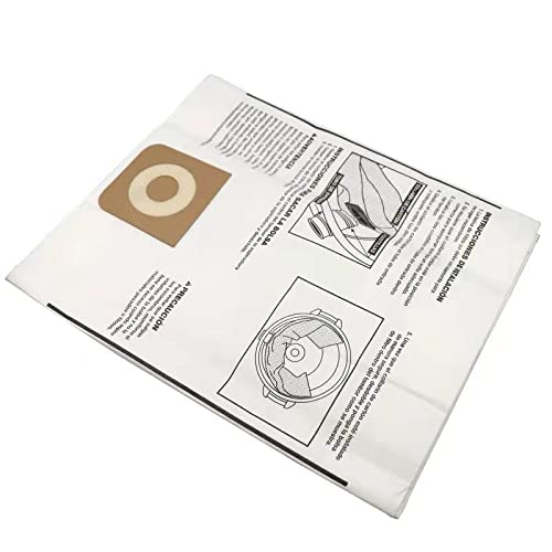 Pack 6 Vacuum Bags For Craftsman 16 to 20 gallon Shop Vac and Ridgid 16 Gal Shopvac Dust Collection Bags, CMXZVBE38749 Replacement Parts Accessories Kit 6 bags