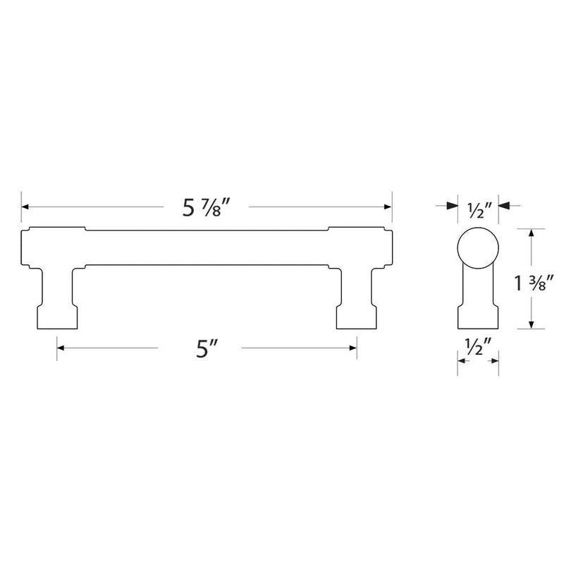 Emtek Jasper Pull Available in 7 Sizes in 6 Finishes - 86688US26 - (Center to Center 5", Polished Chrome - US26)