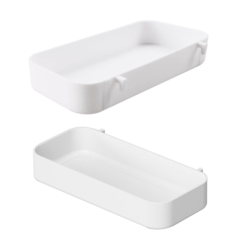 Chris.W 2Pack Pegboard Trays Pegboard Shelf White Pegboard Bins Pegboard Box Pegboard Spice Holder(7.5"x 3.5"x 1.2")- Compatible with IKEA Skadis Pegboard 2pcs Pegboard Shelves