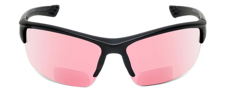 Sport 202BF Bifocal Reading Safety Glasses Readers Men Women Anti Fog Wrap Around Tinted UV Protection Semi-Rimless Gloss Black Fl41 Pink (2 Pack) 2.25 x