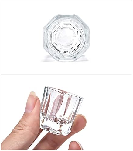 KADS Octagonal Nail Duffen Dish 2pcs Glass Brush Cleaning Glass Container Gel Nail Brush Cleaning - NewNest Australia