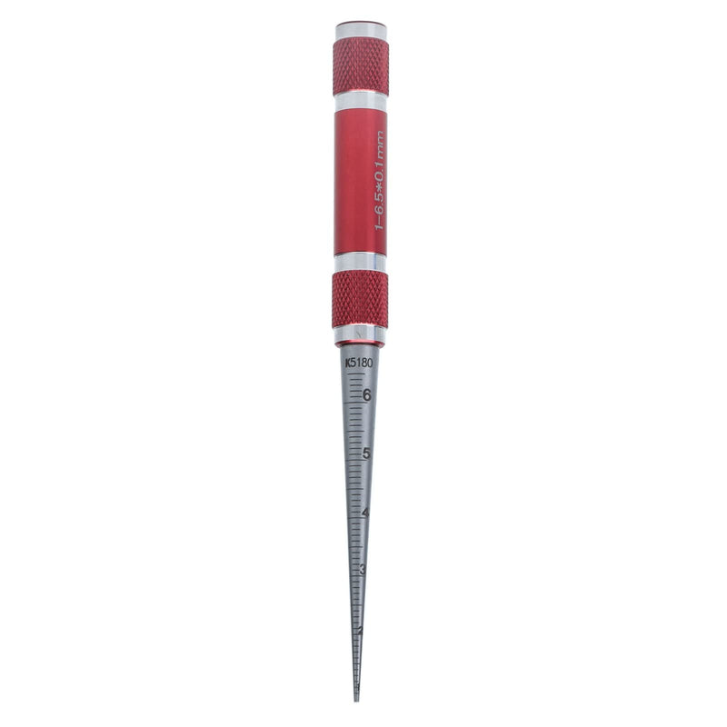 Hole Tapered Ruler, Taper Aperture Gauge Stainless Steel Conical Inner Diameter for Plastic Tubes DIY Equipment Thin Walled Parts DIY Hardware 1‑6.5mm Inspection Measurement Tool