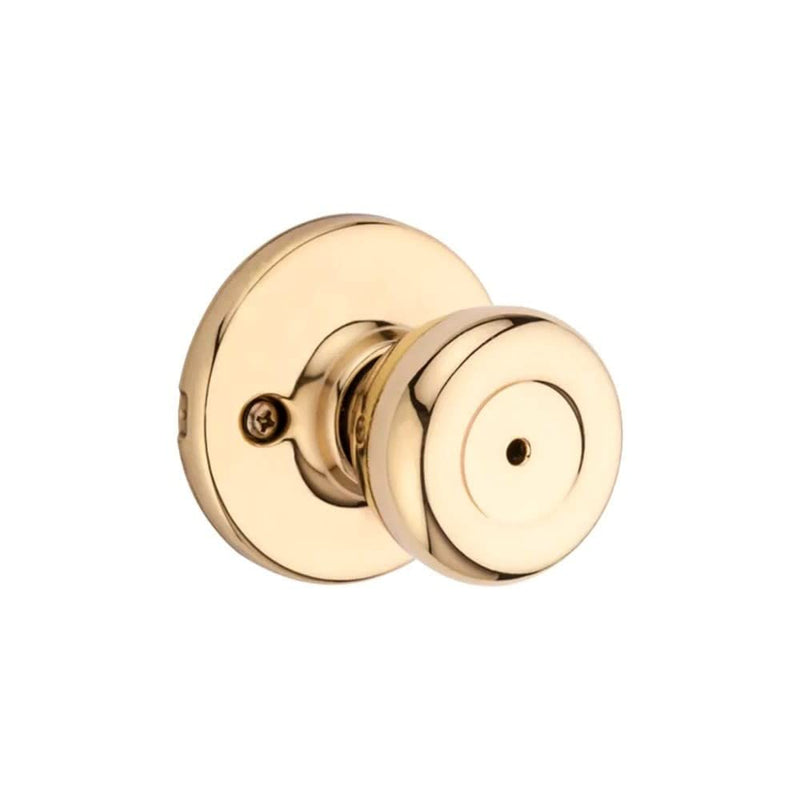 Kwikset Tylo Interior Privacy Door Knob with Lock, Door Handle For Bathroom and Bedroom, Polished Brass Keyless Turn Lock Doorknob, 1 Count (Pack of 1) Standard Packaging