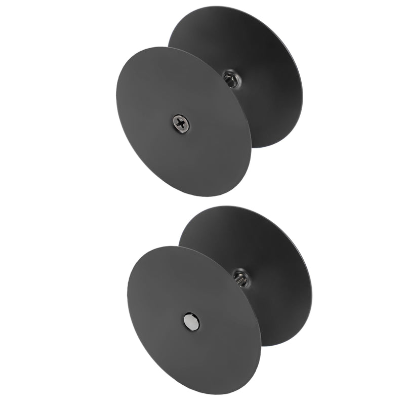 1 Pack Door Knob Hole Cover Plate Matte Black Deadbolt Cover Plate 2 5/8" Diameter Round Door Hole Filler Plate, 1" and 1.5" Screws, Repair Locks and Doors Hole for Home Security
