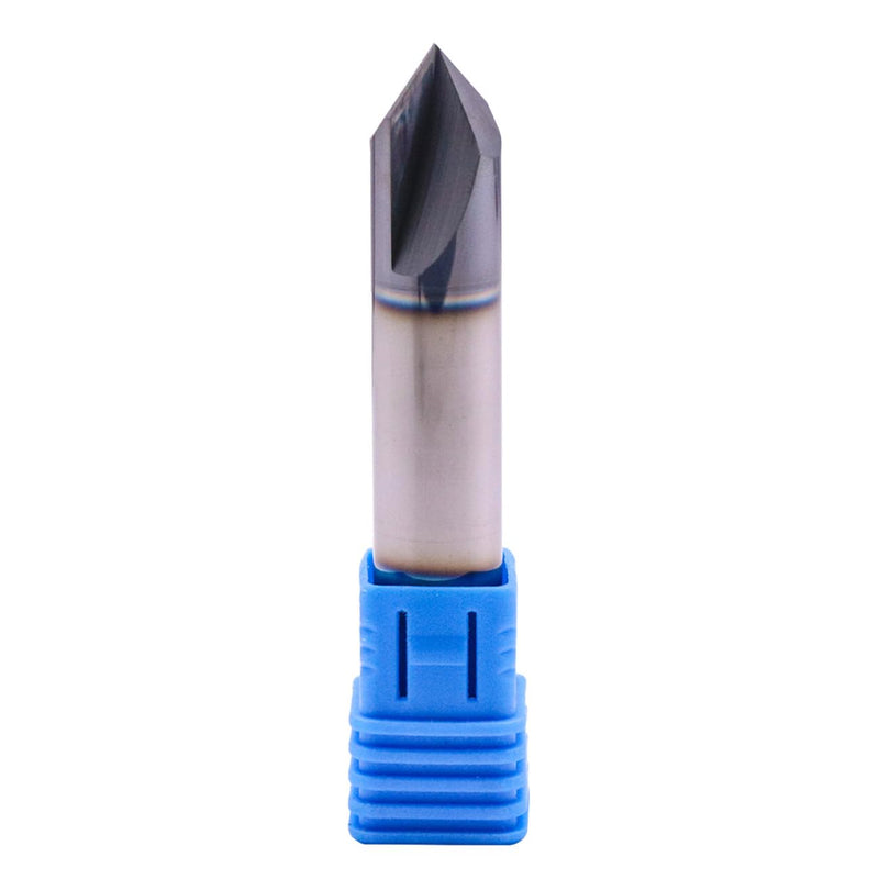 1/2" 2 Flute 90° Double End Solid Carbide Chamfer End Mill - AlTiN Coated | 90° Chamfer Angle, V Groove Router, 1/2" Shank 3" OAL For Milling Wood, Alloy Steel, Carbon Steel, Cast Iron, Copper 2 Flute 1/2"
