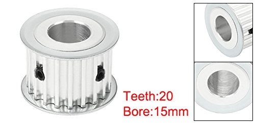 uxcell Aluminum 20 Teeth 15mm Bore 5mm Pitch Timing Belt Pulley for 20mm Belt