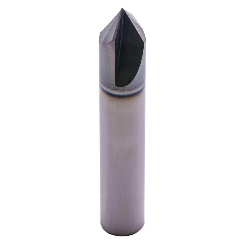 2 Flute 90° Solid Carbide Chamfer End Mill Set(1Pc, 1/2"), AlTiN Coated | 90° Chamfer Angle, 1/2" Shank 3" OAL, Single End, V Groove Router Bit, for Milling Alloy Steel, Carbon Steel, Cast Iron 1/2 in