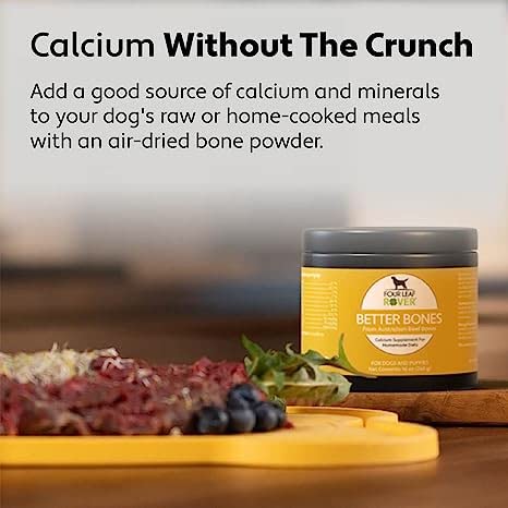 Better Bones Bone Meal for Dogs - Dog Calcium Supplement for Healthy Joints, Teeth, & Bones - from 100% Grass-Fed New Zealand Beef Bone - PawsPlanet Australia