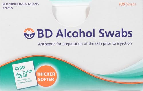 BD Alcohol Swabs 100 Each White 100 Count (Pack of 1)