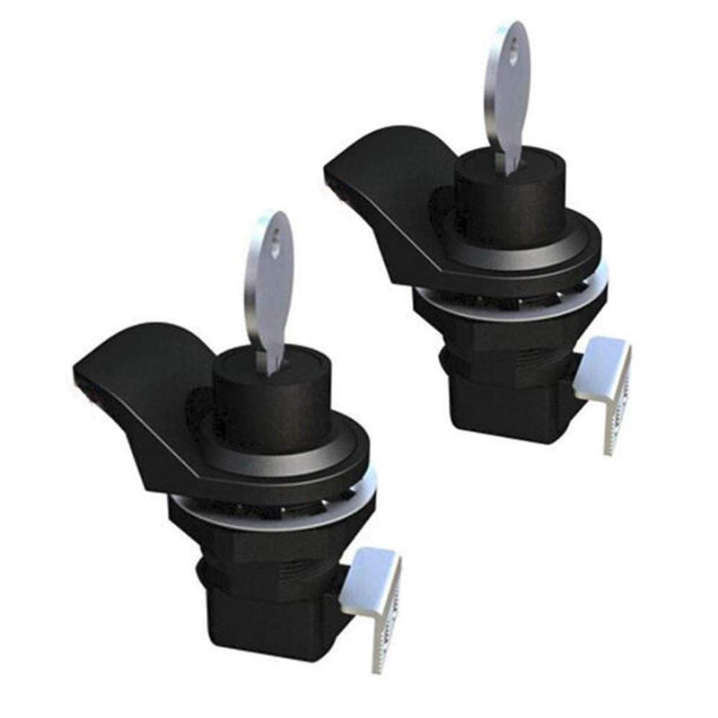 4Pcs Push Button Latch Series Plastic & Metal to Close Latch with Locking for Marine Boat Tool Box Latch, Glove Box Latch Hinges 4