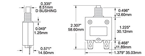 Blue Sea Systems Push Button Reset-Only CLB Circuit Breakers with Screw Terminals 10 Amp Dc