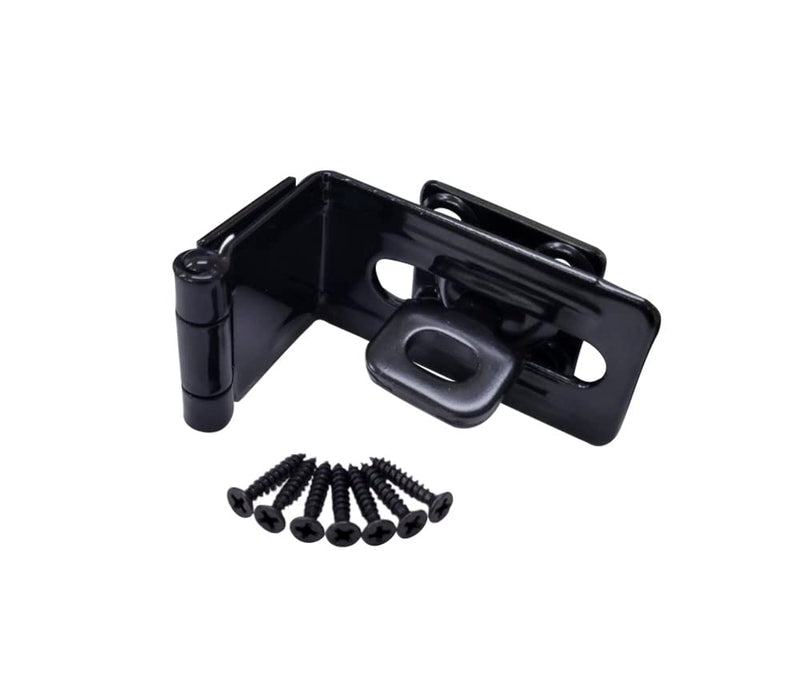 QCAA 90 Degree Angel HASP and Swivel Staple, 4-1/2", Steel, Black, 1 Pack, Made in Taiwan 1pack