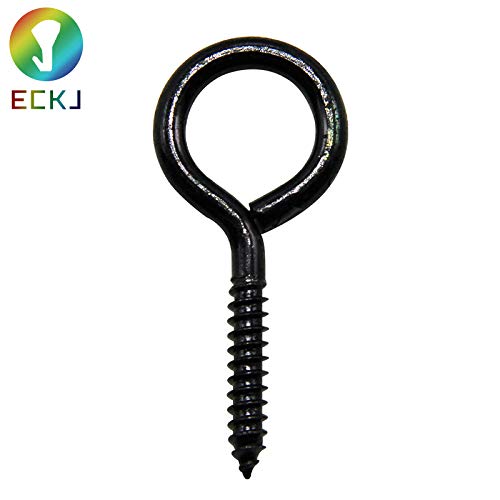 Eye Screw Pins for Jewelry Making Findings Mini Metal Eye Hooks 200 Pieces Zinc Plated (Black) Self Tapping Eyelets O Ring Hanging DIY Projects Crafts Arts Wine Cork Charm Bead 14mm x 7mm 0#(200PCS) Black