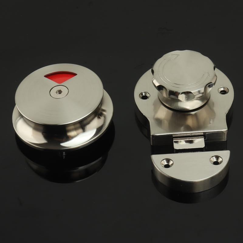 Stainless Steel Toilet Door Lock，Bathroom Door Bolt Indicator Vacant/Occupied Keyless Door Latch Vacant Engaged for Toilet Restroom Bathroom Door Lock Indicator（Silver ）