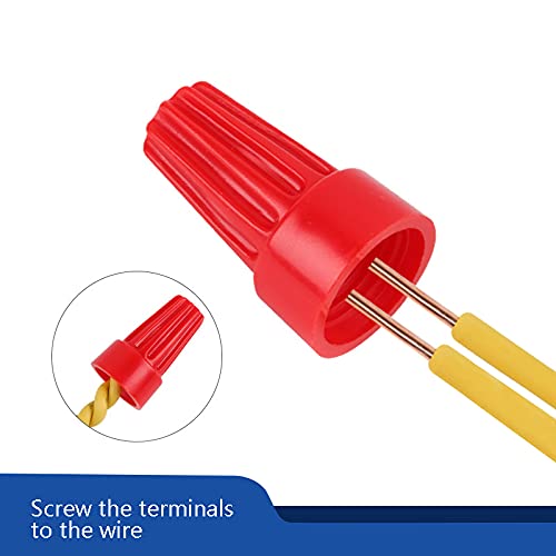 300 Pcs Red Electrical Wire Connectors Screw Terminals, with Spring Insert Twist Nuts Caps (AWG 18-10) Red (AWG 18-10)