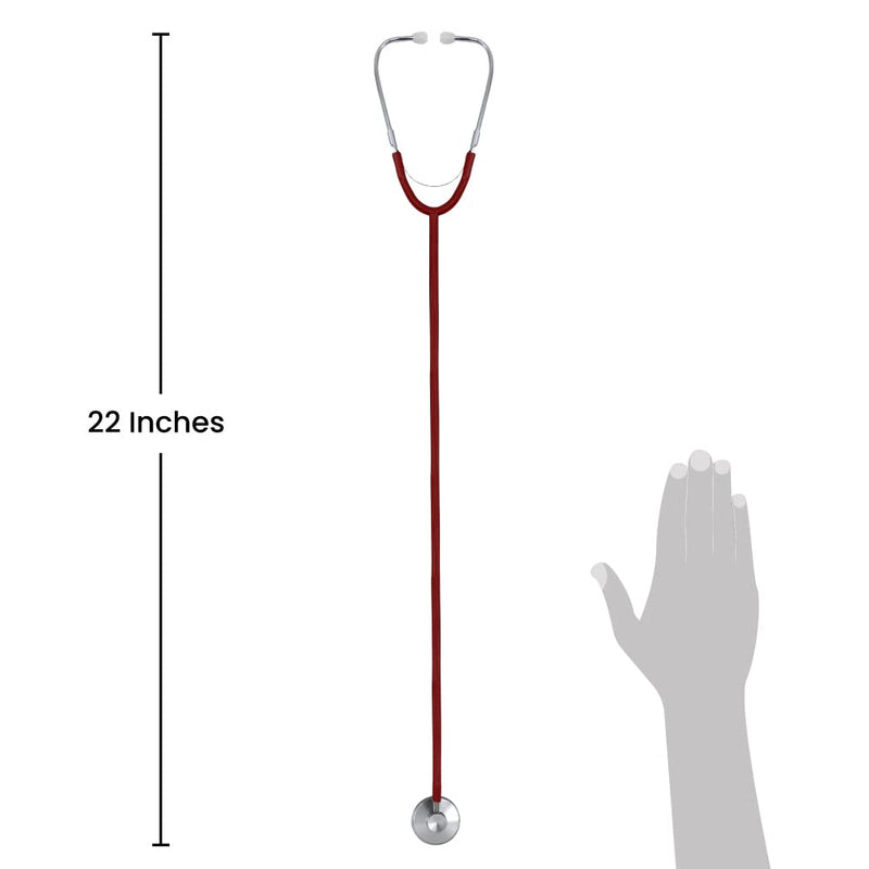Dixie EMS Single Head Lightweight Stethoscope, Latex Free for Doctors, Nurses, Students, Medical and Home Use - Burgundy