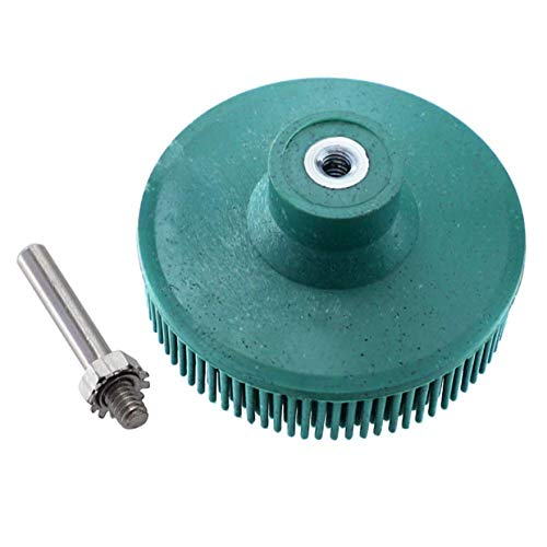 4PCS 2" Bristle Discs Green Brush Disc Grade with 1/4" Shank Attachment Abrasive Coating Removal Disc, 50# Grit Grade Bristle Sanding Disc Bristle Brush Disc Bristle Rubber Abrasive Brush