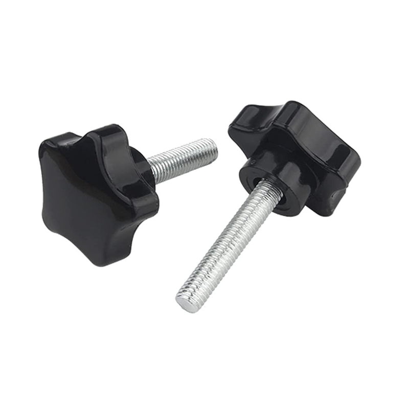 4 Pcs M6 x 16mm Star Clamping Knob Grip Thumb Screw Head Diameter 38mm Knobs Nut Screws Tightening Thread Replacement Machine Handle M6x16mm(4Pcs) Black