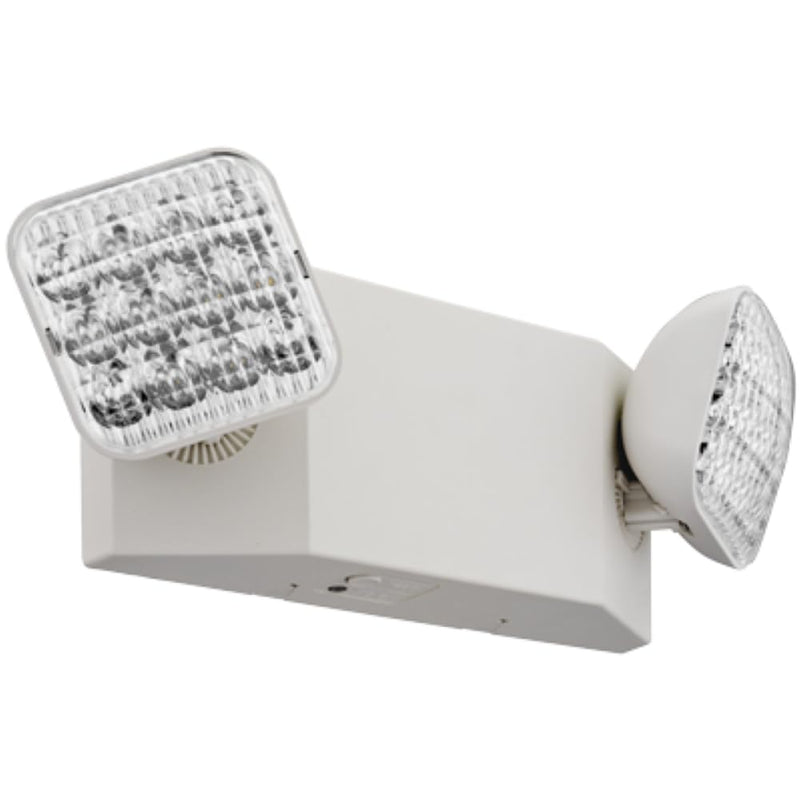 Lithonia Lighting EU2C M6 LED Emergency Light for Office, Business, Restaurants, and Commercial Use, 2 Lamps, 90-Minute Battery Backup Power, Square, Ivory White Generation 3 Square Lamp