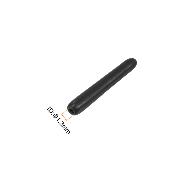 uxcell 80pcs Rubber End Caps 1.3mm(1/16") ID Vinyl Round Tube Bolt Caps Cover Screw Thread Protectors Black