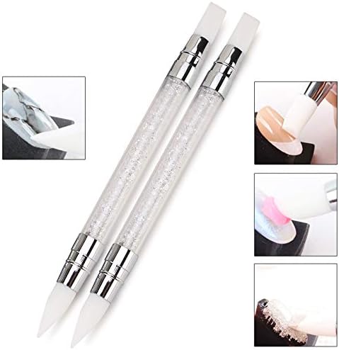 Cuticle Pusher, Silicone Brush, 2-Way Cuticle Treatment, Nail Art Tool, Gel Nail Supplies - NewNest Australia