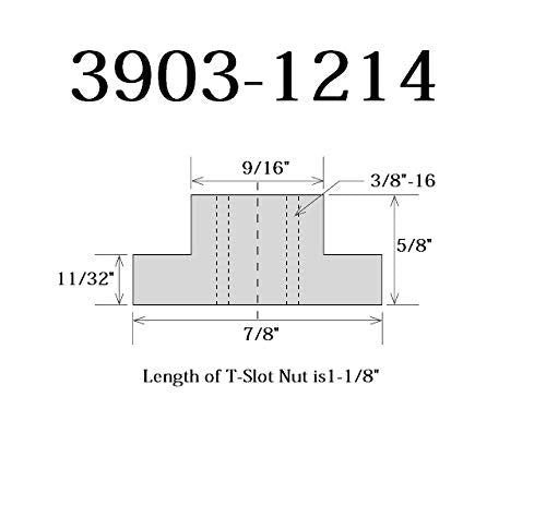 HHIP 9/16" 3/8-16 T-Slot Nut (3903-1214) (Pack of 1)