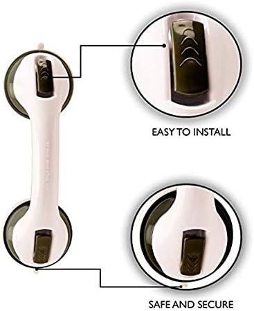 FChome 2 Pieces Handrail Strong Suction Cup Nursing Door Handle Safety Multi-Grip Door Knob Handle for Bathtubs Bathtubs Bathrooms Toilet/Bath Assistance Elderly People Fall Prevention (Black) - NewNest Australia