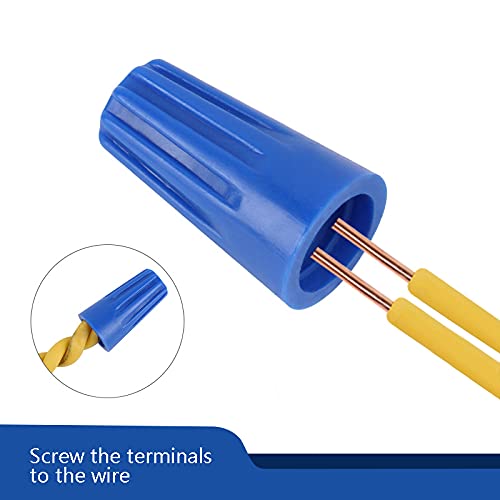 1000 Pcs Blue Wire Caps Electrical Wire Connector Screw Nuts Terminal (AWG 22-14) Blue(AWG 22-14)