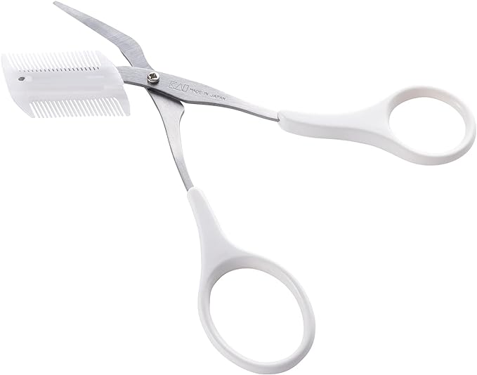 Kai KAI Eyebrow Scissors with Comb Easy to Arrange Removable White 2WAY Made in Japan KQ3042 - NewNest Australia