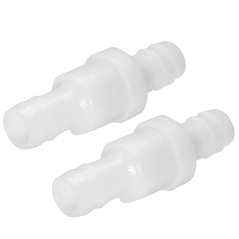 Litoexpe 3/8" One Way Inline Check Valve, Non Return Ozone Resistance PVDF Plastic One-Way Fuel Oil Water Gas Pump Air Check Valve, Pack of 2 3/8 Inch