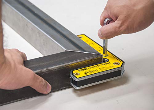 Strong Hand Tools, Angle Magnetic Square Kit, Inside/Outside Magnets, Fixed Angle, 90° (30°, 60°), Mag. Pull Force 20/33 lbs, 3″/5" Length, Welding Square, MLDT350 3" + 5" Combo Pack