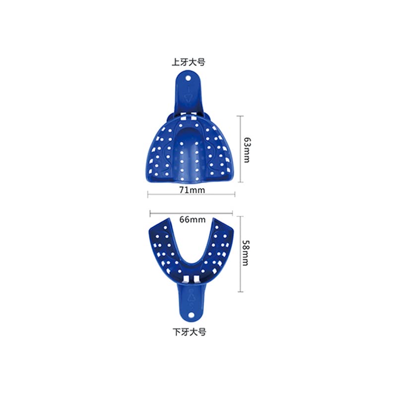 SNAWOP Dental Impression Trays 12PCS Perforated Plastic Holder for Impression Matrials Multi Sizes (6PCS Upper+6PCS Lower L) 6PCS Upper+6PCS Lower L