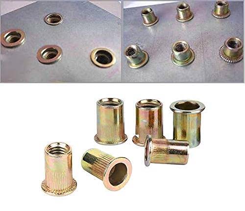 20 Pcs Aluminum Bumper Washer Bumper Washer Stainless Steel Bolt Carbon Steel Rivet Nuts Engine Dress Up Kit (Gold) Gold