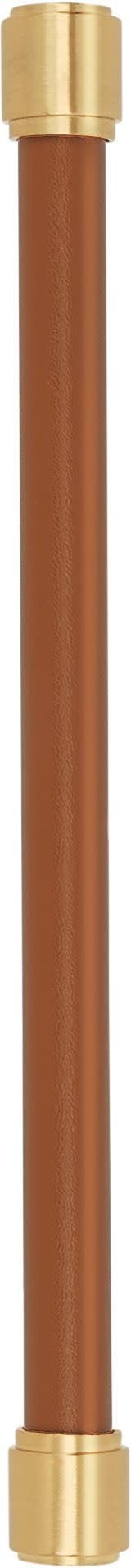 Signature Hardware 954069-O-81316 Lazzara 8-13/16 Inch Center to Center Cognac Leather Bar Cabinet Pull Golden Champagne