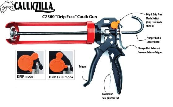 CaulkZilla™ Heavy Duty, Revolving Frame Caulking Gun, 1/10-Gallon Cartridge Capacity